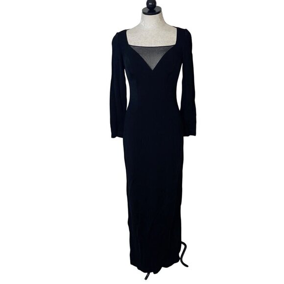 Tadashi Vintage Bodycon Dress Size Small Long Sleeves Side Slits Deadstock New - Picture 12 of 14